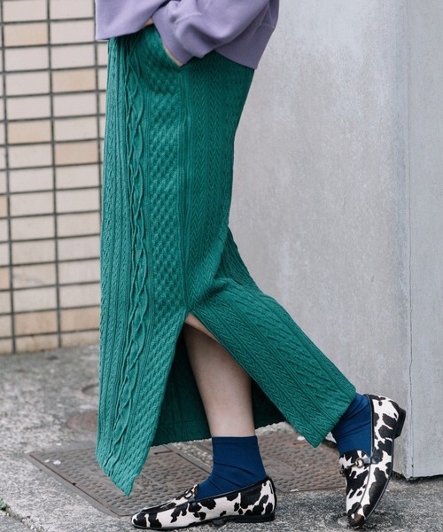 Munich(ミューニック)の「16/2ケーブルジャガードタイトスカート(スカート・レディース・アイボリー/グリーン/ネイビー・S/M)」の21枚目の写真