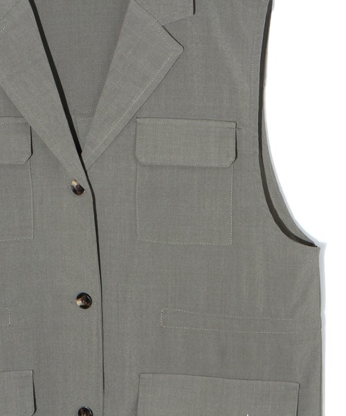 one way(ワンウェイ)の「ミリタリーシャツベスト/セットアップ対応(ベスト・レディース・ライトブルー/ブラック/ダークグリーン・FREE)」の5枚目の写真