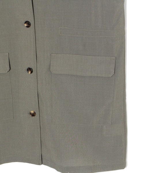 one way(ワンウェイ)の「ミリタリーシャツベスト/セットアップ対応(ベスト・レディース・ライトブルー/ブラック/ダークグリーン・FREE)」の6枚目の写真