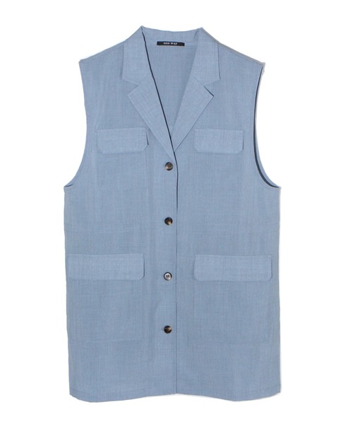 one way(ワンウェイ)の「ミリタリーシャツベスト/セットアップ対応(ベスト・レディース・ライトブルー/ブラック/ダークグリーン・FREE)」の21枚目の写真