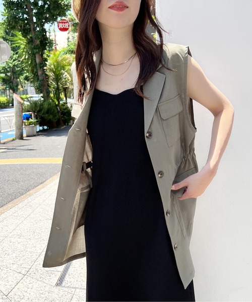 one way(ワンウェイ)の「ミリタリーシャツベスト/セットアップ対応(ベスト・レディース・ライトブルー/ブラック/ダークグリーン・FREE)」の15枚目の写真
