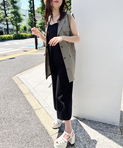 one way(ワンウェイ)の「ミリタリーシャツベスト/セットアップ対応(ベスト・レディース・ライトブルー/ブラック/ダークグリーン・FREE)」の11枚目の写真