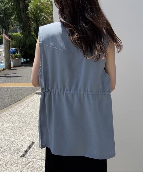 one way(ワンウェイ)の「ミリタリーシャツベスト/セットアップ対応(ベスト・レディース・ライトブルー/ブラック/ダークグリーン・FREE)」の16枚目の写真