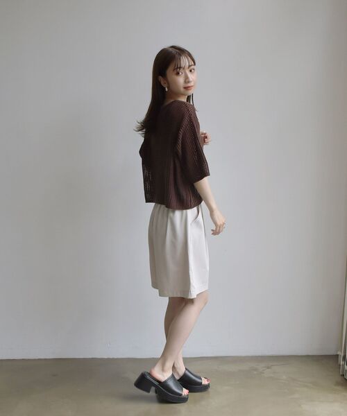 RETRO GIRL（レトロガール）の「ニットメッシュカーデ（ニット/セーター・レディース・ブラウン/オフホワイト/オレンジ/グリーン・FREE）」の21枚目の写真