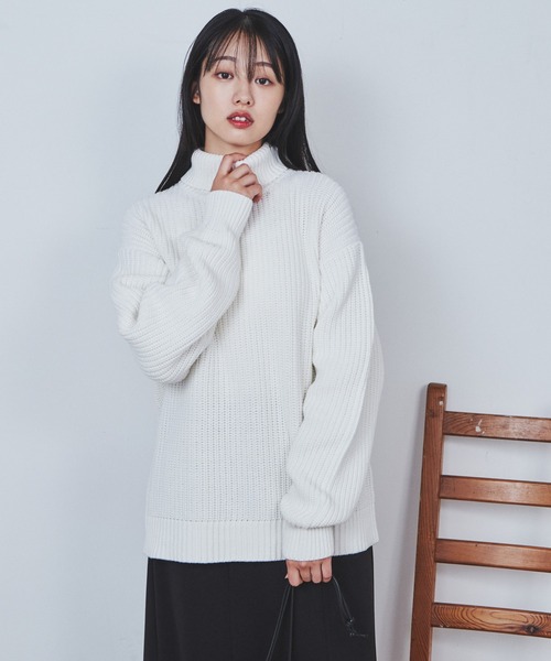 THE STANDARD（ザスタンダード）の「WEGO/タートルネックプルオーバーニット（ニット/セーター・メンズ・ブラック/ホワイト/ブルー・MEDIUM/LARGE）」の6枚目の写真