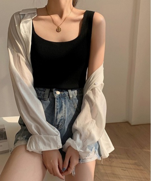 Loco Ocean(ロコオーシャン)の「スクエアネックリブタンクトップ(タンクトップ・レディース・ブルー/Black/Beige/White・F)」の13枚目の写真