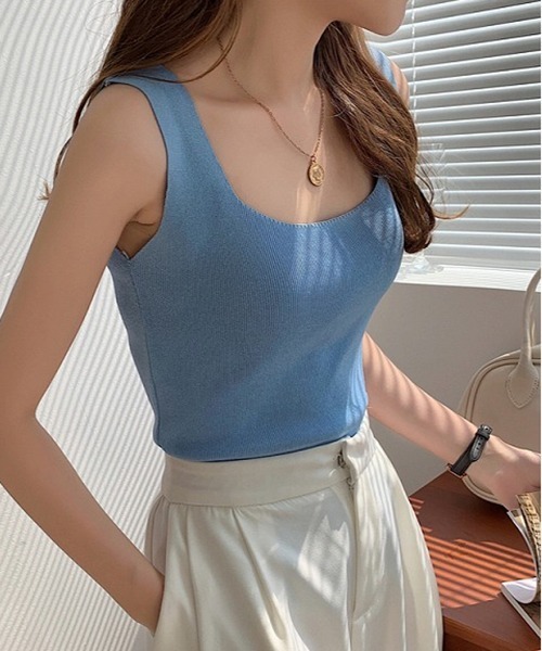 Loco Ocean(ロコオーシャン)の「スクエアネックリブタンクトップ(タンクトップ・レディース・ブルー/Black/Beige/White・F)」の14枚目の写真