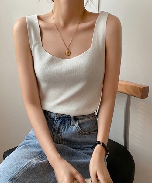Loco Ocean(ロコオーシャン)の「スクエアネックリブタンクトップ(タンクトップ・レディース・ブルー/Black/Beige/White・F)」の15枚目の写真
