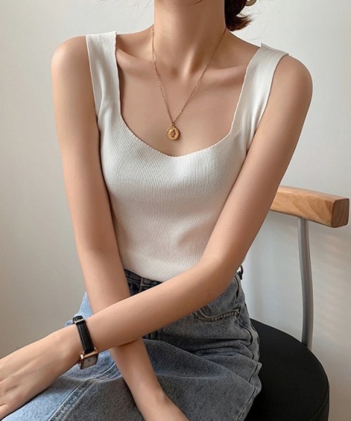 Loco Ocean(ロコオーシャン)の「スクエアネックリブタンクトップ(タンクトップ・レディース・ブルー/Black/Beige/White・F)」の11枚目の写真
