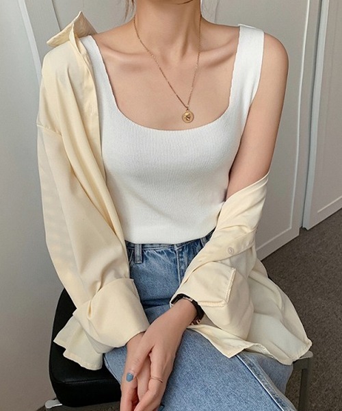 Loco Ocean(ロコオーシャン)の「スクエアネックリブタンクトップ(タンクトップ・レディース・ブルー/Black/Beige/White・F)」の19枚目の写真