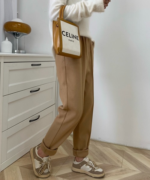 Diosfront（ディオスフロント）の「美脚魅せ！センタープレスカットメルトンパンツ（その他パンツ・レディース・ブラック/ブラウン/アイボリー/ベージュ・M/S/L）」の3枚目の写真