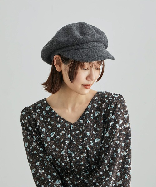 ROPE' PICNIC(ロペピクニック)の「ウールキャスケット(キャスケット・レディース・チャコールグレー/ブラック/ベージュ・FREE)」の1枚目の写真