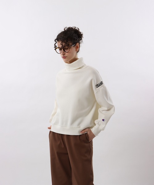 Champion(チャンピオン)の「【Champion/チャンピオン】レディース ハイネックスウェットシャツ(スウェット・レディース・ホワイト/グレー/ベージュ/ブラック・MEDIUM/LARGE)」の7枚目の写真