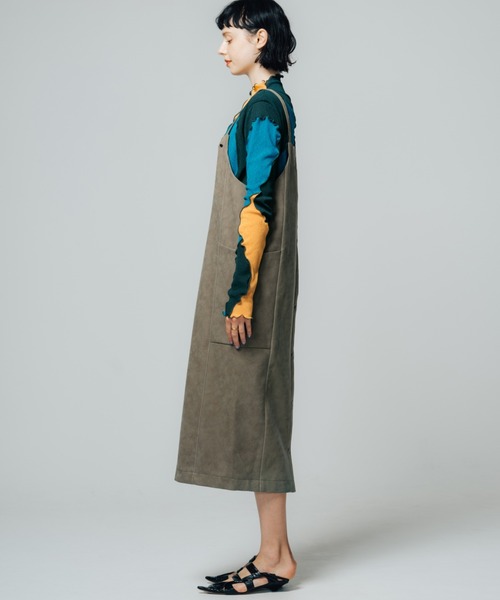 led.tokyo（レッドトウキョウ）の「【led.tokyo】2WAYフェイクレザーワンピース（ワンピース・レディース・ブラック/ベージュ・FREE）」の5枚目の写真