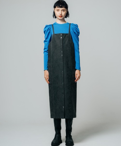 led.tokyo（レッドトウキョウ）の「【led.tokyo】2WAYフェイクレザーワンピース（ワンピース・レディース・ブラック/ベージュ・FREE）」の4枚目の写真