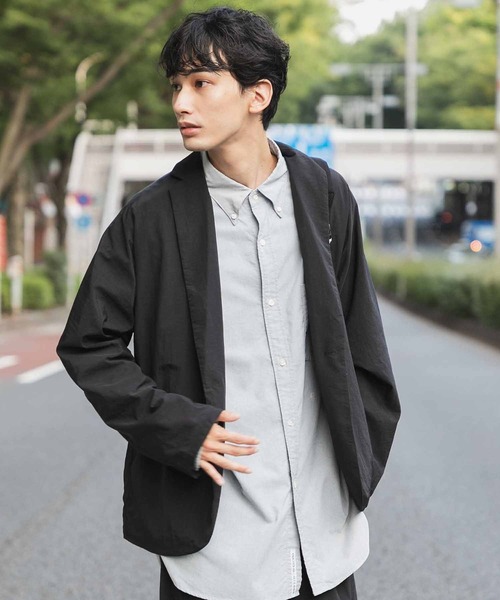 AMERICAN RAG CIE（アメリカンラグシー）の「ナイロンタッサーリラックスジャケット（テーラードジャケット・メンズ・ベージュ/ブラック・M/L）」の15枚目の写真