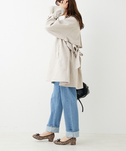 OLIVE des OLIVE ファーティペットミドル丈コート　チャコールグレー OLIVE des OLIVE（オリーブデオリーブ）の「【完売カラー再販