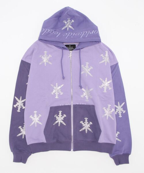 Unknown ジップアップパーカー　purple 中古・古着通販】Unknown (アンノーン) ジップパーカー パープル