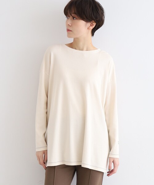 INDIVI（インディヴィ）の「【LIFE】オーガニックチュニックトップス（Tシャツ/カットソー・レディース・ナチュラル・38/12）」の3枚目の写真