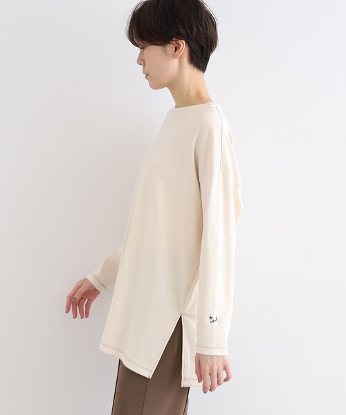 INDIVI（インディヴィ）の「【LIFE】オーガニックチュニックトップス（Tシャツ/カットソー・レディース・ナチュラル・38/12）」の4枚目の写真