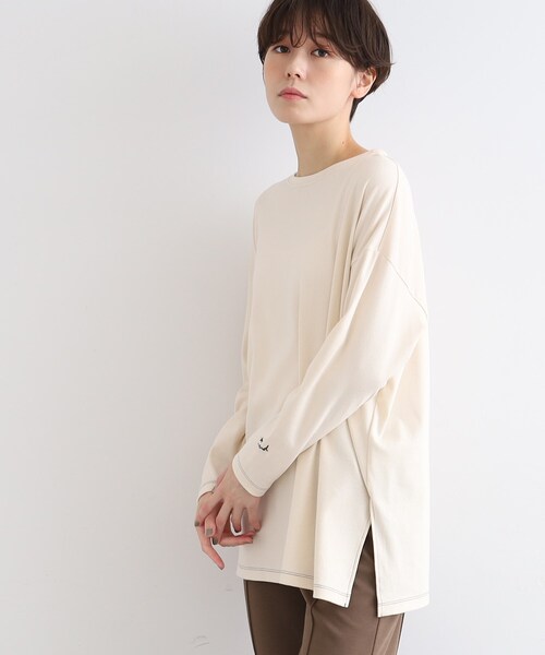 INDIVI（インディヴィ）の「【LIFE】オーガニックチュニックトップス（Tシャツ/カットソー・レディース・ナチュラル・38/12）」の10枚目の写真