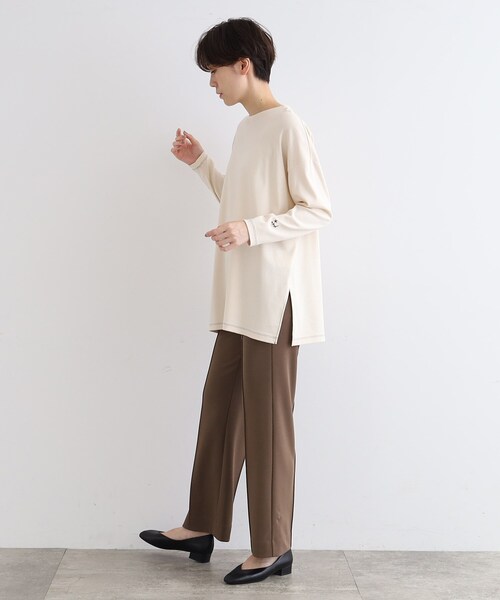 INDIVI（インディヴィ）の「【LIFE】オーガニックチュニックトップス（Tシャツ/カットソー・レディース・ナチュラル・38/12）」の12枚目の写真