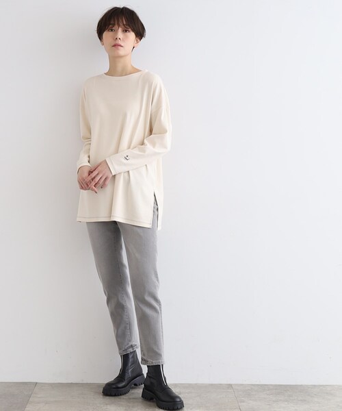 INDIVI（インディヴィ）の「【LIFE】オーガニックチュニックトップス（Tシャツ/カットソー・レディース・ナチュラル・38/12）」の14枚目の写真
