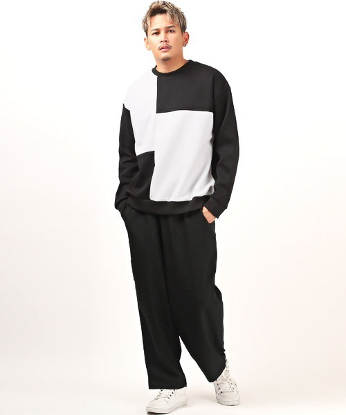 LUXSTYLE(ラグスタイル)の「ポリトロワイドイージーパンツ(その他パンツ・メンズ・ネイビー/ブラック/カーキ・L/M)」の8枚目の写真