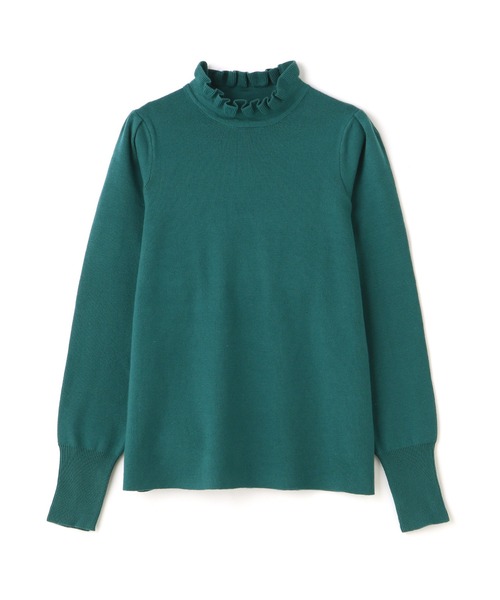N.(N. Natural Beauty Basic)(エヌエヌナチュラルビューティーベーシック)の「◆フリルネック総針ニット(ニット/セーター・レディース・ライトグレー/ブラック/グリーン・MEDIUM)」の19枚目の写真