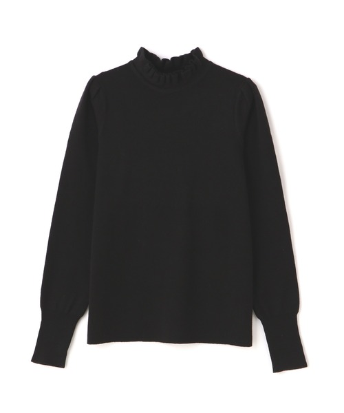 N.(N. Natural Beauty Basic)(エヌエヌナチュラルビューティーベーシック)の「◆フリルネック総針ニット(ニット/セーター・レディース・ライトグレー/ブラック/グリーン・MEDIUM)」の15枚目の写真