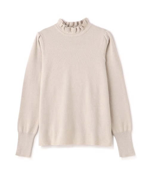 N.(N. Natural Beauty Basic)(エヌエヌナチュラルビューティーベーシック)の「◆フリルネック総針ニット(ニット/セーター・レディース・ライトグレー/ブラック/グリーン・MEDIUM)」の17枚目の写真