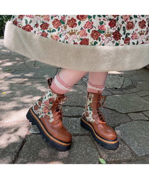 PINK HOUSE(ピンクハウス)の「ローズゴブランスカート(スカート・レディース・アイボリー/ブルーパープル・MEDIUM/LARGE)」の5枚目の写真