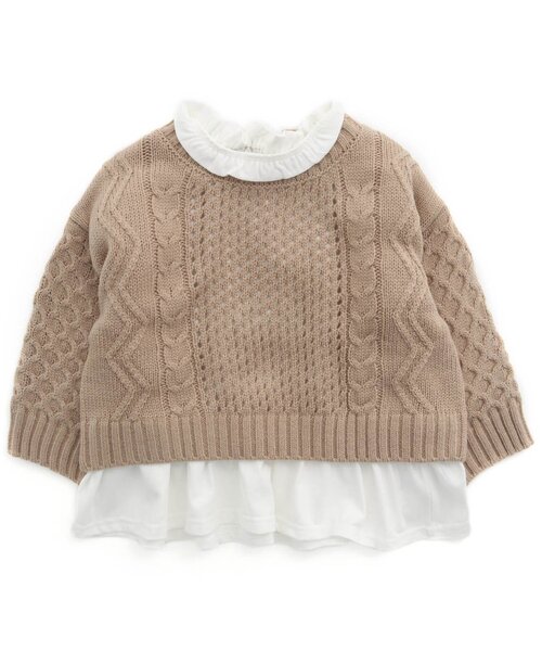 BREEZE（ブリーズ）の「2Pセット レイヤードニット（ニット/セーター・キッズ・ブルー/ベージュ/ピンク・140/120/100/90）」の8枚目の写真