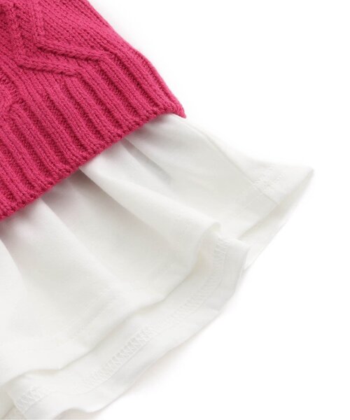 BREEZE（ブリーズ）の「2Pセット レイヤードニット（ニット/セーター・キッズ・ブルー/ベージュ/ピンク・140/120/100/90）」の21枚目の写真