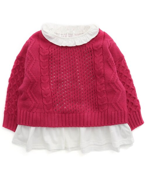 BREEZE（ブリーズ）の「2Pセット レイヤードニット（ニット/セーター・キッズ・ブルー/ベージュ/ピンク・140/120/100/90）」の11枚目の写真