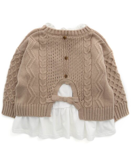 BREEZE（ブリーズ）の「2Pセット レイヤードニット（ニット/セーター・キッズ・ブルー/ベージュ/ピンク・140/120/100/90）」の9枚目の写真