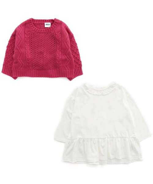 BREEZE（ブリーズ）の「2Pセット レイヤードニット（ニット/セーター・キッズ・ブルー/ベージュ/ピンク・140/120/100/90）」の13枚目の写真