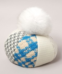 ca4la marshmallow2 FOXファー付き　ベレー帽　ツイード 69544050b_1_d_215.jpg