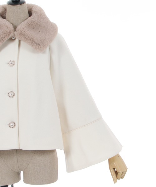 axes femme POETIQUE（アクシーズファムポエティック）の「ベルスリーブショートコート（その他アウター・レディース・ブラック/キナリ/グリーン・MEDIUM）」の10枚目の写真