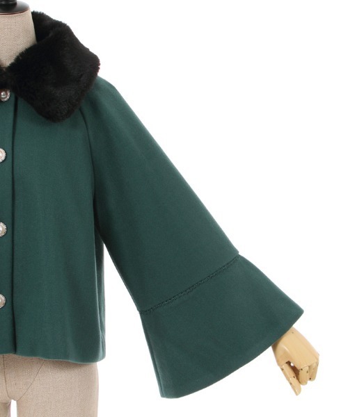 axes femme POETIQUE（アクシーズファムポエティック）の「ベルスリーブショートコート（その他アウター・レディース・ブラック/キナリ/グリーン・MEDIUM）」の19枚目の写真