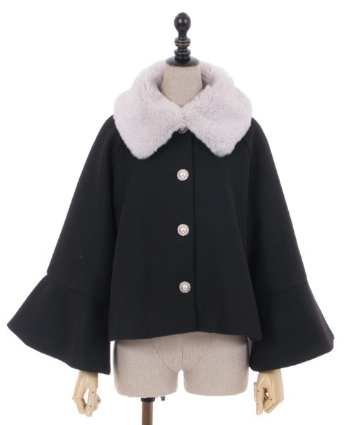 axes femme POETIQUE（アクシーズファムポエティック）の「ベルスリーブショートコート（その他アウター・レディース・ブラック/キナリ/グリーン・MEDIUM）」の21枚目の写真