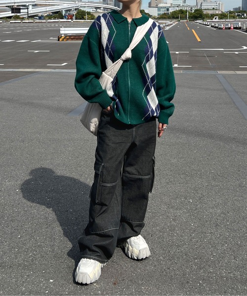 sedacle（セダクル）の「ワイドデニムカーゴパンツ（デニムパンツ・メンズ・ブラック/インディゴブルー・SMALL/MEDIUM/LARGE）」の11枚目の写真