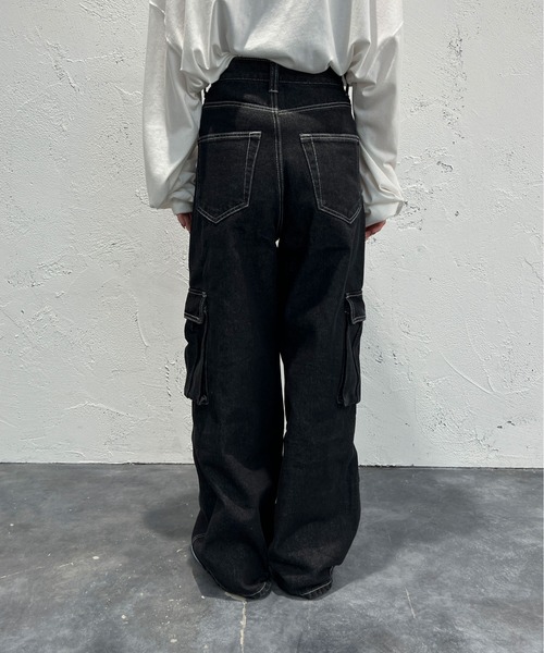 sedacle（セダクル）の「ワイドデニムカーゴパンツ（デニム