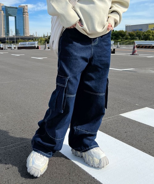 sedacle（セダクル）の「ワイドデニムカーゴパンツ（デニムパンツ・メンズ・ブラック/インディゴブルー・SMALL/MEDIUM/LARGE）」の19枚目の写真