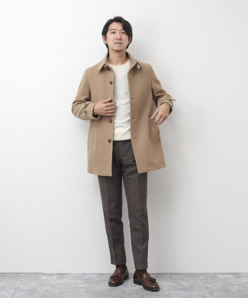 NOLLEY'S goodman(ノーリーズグッドマン)の「メルトンステンカラーコート(ステンカラーコート・メンズ・インディゴブルー/ベージュ/ダークネイビー・XL/S/M/L)」の10枚目の写真