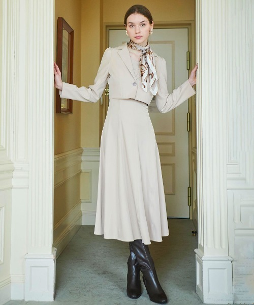 【Since Then】長袖ショートコート ワンピース セットアップ AND COUTURE(アンドクチュール)の「ショートジャケット+