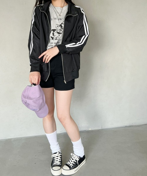 美品 23区 ソフトナイロンタフタ 春ブルゾン ジャケット ナイロンタフタ中綿ブルゾン（55-02BI25-204）｜パープル