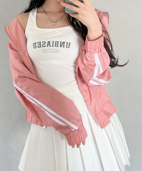Loueme(ルエム)の「【23S/S 春夏新作】サイドラインオーバーサイズブルゾン(ナイロンジャケット・レディース・ブラック/ピンク/ホワイト・FREE)」の20枚目の写真