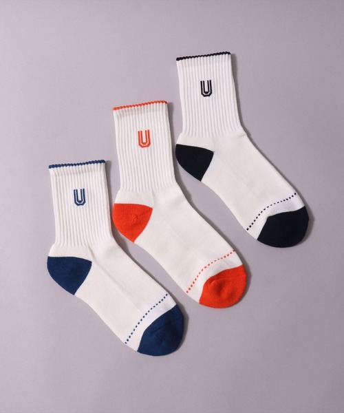 UNIVERSAL OVERALL(ユニバーサルオーバーオール)の「(LG)【UNIVERSAL OVERALL】【3足セット】サイド ロゴ クルー ソックス(ソックス/靴下・レディース・ホワイト系その他2/ホワイト系その他・25-27CM/23-25cm)」の13枚目の写真