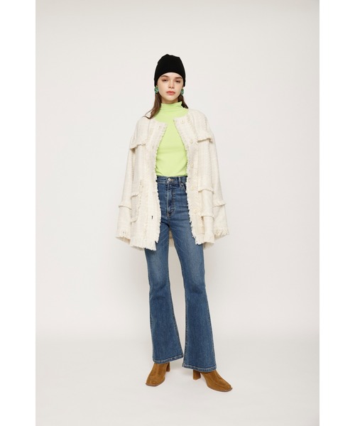 SLY（スライ）の「FINE KNIT BEANIE ファインニット ビーニー ニット帽 ニットキャップ（ニットキャップ/ビーニー・レディース・アイボリー/ブラック・FREE）」の13枚目の写真